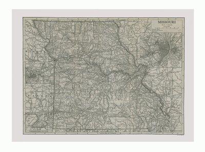 米国ミズーリ州の地図、c1900年代。 作： Emery Walker