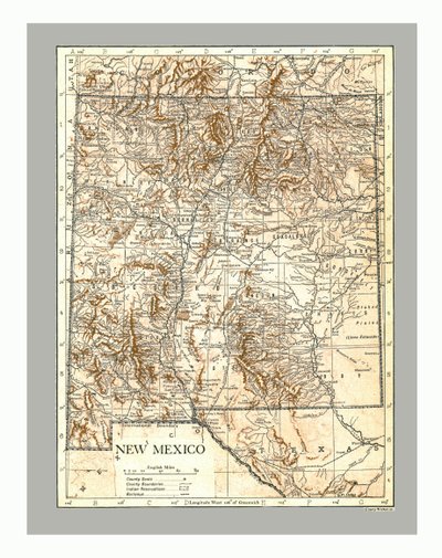 ニューメキシコ州、c1900年代の地図。 作： Emery Walker