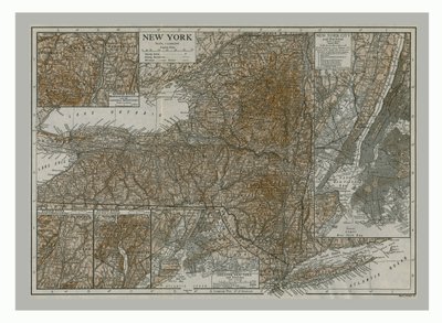 ニューヨークの地図、c1900s。 作： Emery Walker