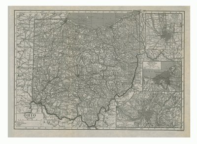 米国オハイオ州の地図、c1910s。 作： Emery Walker