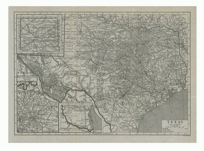 米国テキサス州の地図、c1910s。 作： Emery Walker