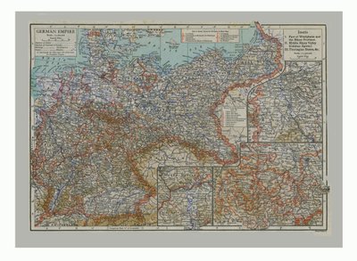 ドイツ帝国の地図、c1900。 作： Emery Walker