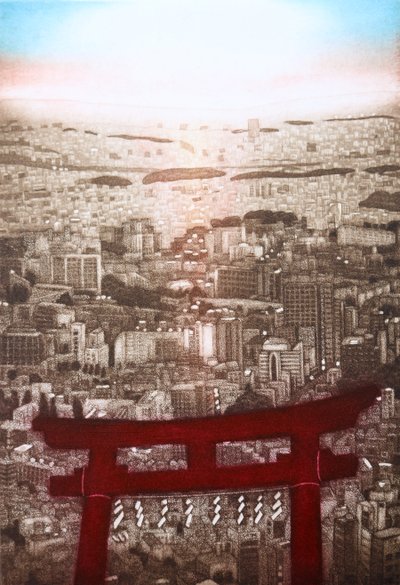 ゲート, 2009（エッチング） 作： 相田恵美子