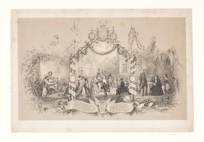 1848～1850年の戦後、軍隊の帰還に関する記念シート 作： Emil Ditlev Bærentzen