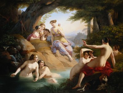 ダイアナとニンフの水浴び、1846年 作： Emil Jacobs