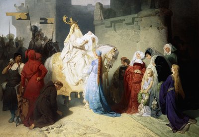 マーリンが未来のアーサー王を紹介する、1873年 作： Emil Johann Lauffer