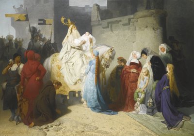 マーリンが未来のアーサー王を紹介する、1873 作： Emil Johann Lauffer
