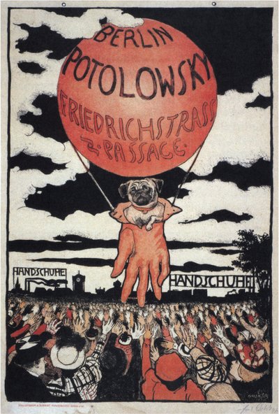ポトロフスキーグローブメーカーのポスター、1897年 作： Emil Orlik
