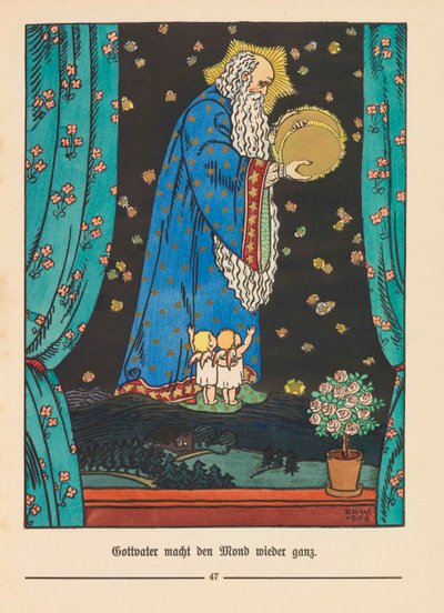 1904 年、Richard Dehmel による Der Buntscheck のイラスト。 作： Emil Rudolf Weiss