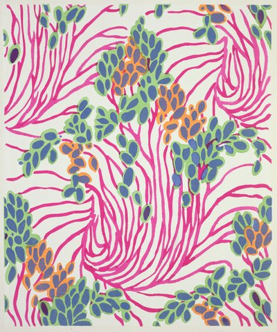 「Floreal: Dessins & Coloris Nouveau」の花柄モチーフ、1920年頃（ステンシルプリント） 作： Émile Allain Séguy