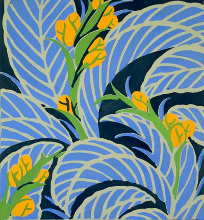 花と葉、1925年頃（ポチョワールプリント） 作： Émile Allain Séguy