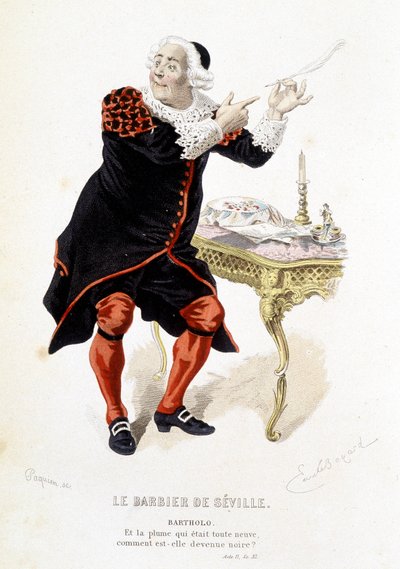 Le barbier de Seville "のバルトロ - "Oeuvres complètes de Beaumarchais", drawings by Emile Bayard, ed.ラプラス・サンチェス＆シー、パリ 作： Emile Antoine Bayard
