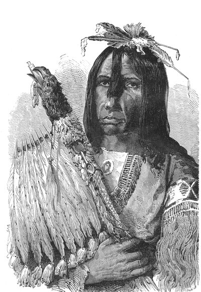 アメリカ南東部出身のクリークス・インディアンの酋長。 作： Emile Antoine Bayard