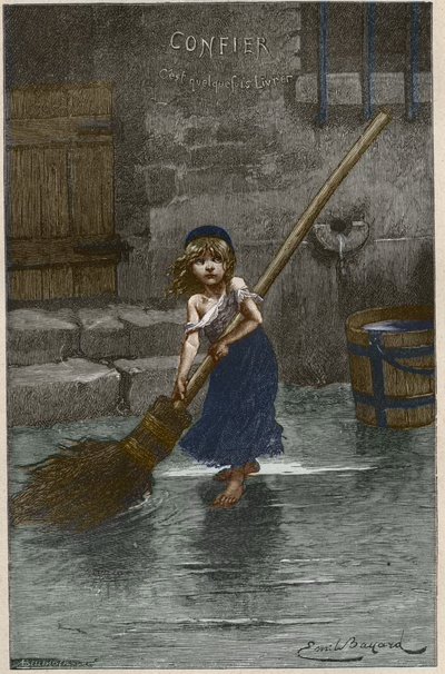 コゼット（Victor Hugo作「レ・ミゼラブル」のイラスト 作： Emile Antoine Bayard