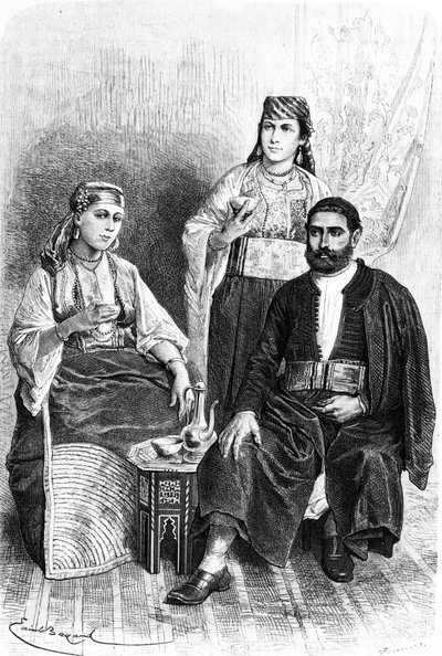 タンジールのユダヤ人男女1878年 作： Emile Antoine Bayard