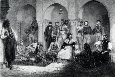 1871年のルトゥールドゥモンドのイラスト、アルジェのハウススタッフとティンヌさん 作： Emile Antoine Bayard