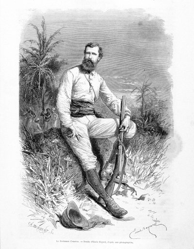 イギリスの中尉であり探検家であるバーニー・ラベット・キャメロン（1844-1894）の肖像 作： Emile Antoine Bayard