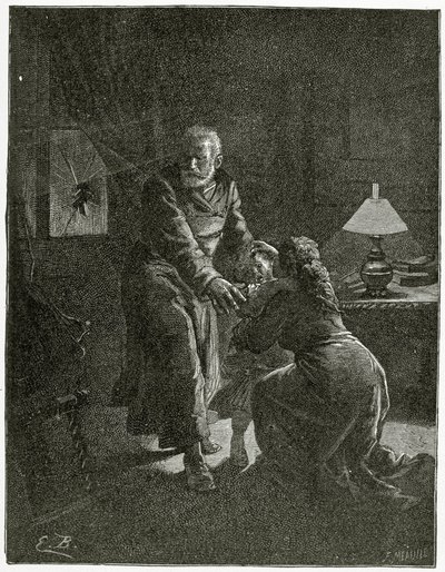 夜の攻撃Place des Barricades-19世紀のDepuis l&39;exilからのイラスト（bw彫刻） 作： Emile Antoine Bayard