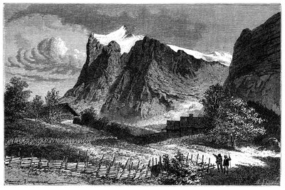 スイス・アルプスの眺め。1881年に出版された『Les Montagnes d