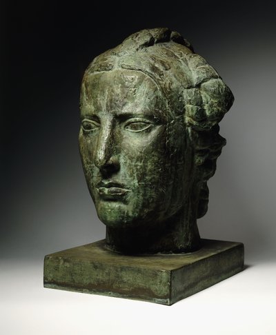 自由の頭；Tete de Liberte、1914年頃（ブロンズ、グリーンパティーナ 作： Emile Antoine Bourdelle