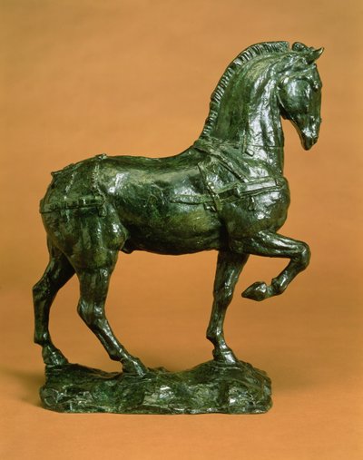 鞍のない馬」 1915年頃 （ブロンズ、グリーンパティーナ 作： Emile Antoine Bourdelle