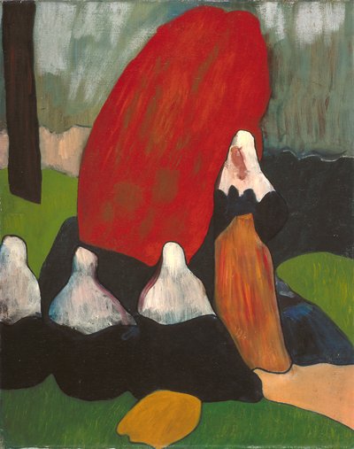 海藻を持つブルトンの女性（キャンバスに油彩） 作： Emile Bernard