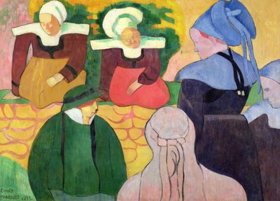 壁の上のブルトンの女性 作： Emile Bernard