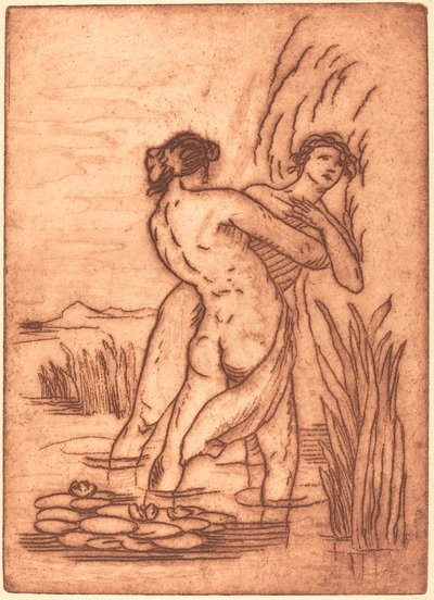 水の中に立っているカップル 作： Emile Bernard