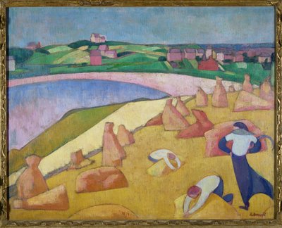 海沿いの収穫時期、1891 作： Emile Bernard