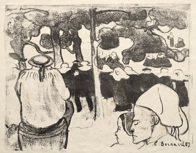 Les Bretonneries: ブルターニュの結婚式 (La Noce en Bretange) 作： Emile Bernard