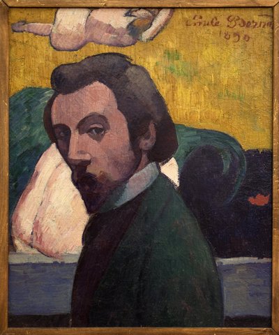 自画像。エミール・ベルナール（1868-1941）による絵画。油彩・キャンバス 作： Emile Bernard