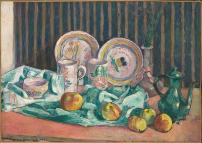 リンゴと果物料理のある静物、1906年頃 作： Emile Bernard