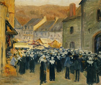 ポンタヴェンの市場。 Le Marche a Pont-Aven、1886 作： Emile Bernard