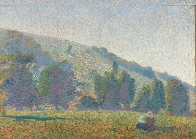 牧草地にいる2人のブルトンの女性 作： Emile Bernard