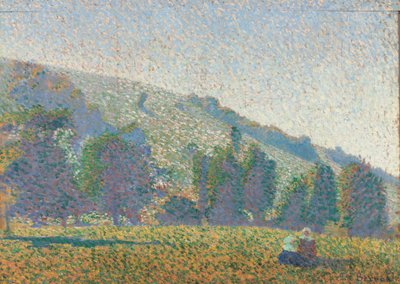 牧草地にいる2人のブルトン人女性、1886年 作： Emile Bernard