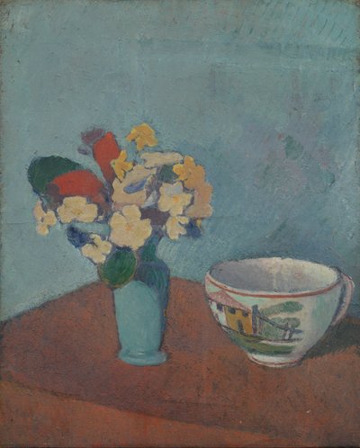 花とカップの花瓶 作： Emile Bernard