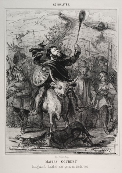 現実: マスター クールベが近代絵画学校を発足 作： Émile Bénassit