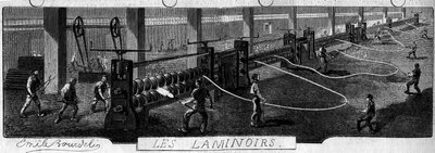 Forges de la Franche Comte: 圧延機。ジュラ地方のフレイザンの工場（39 作： Emile Bourdelin