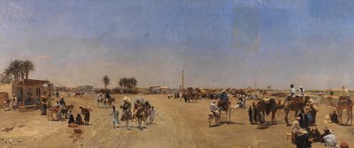 カスル・エル・ニル橋から見たカイロ 作： Emile Charles Wauters