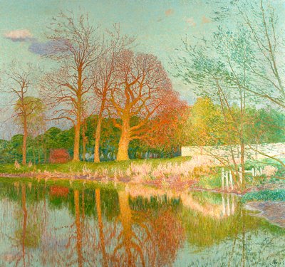 夕陽の栗の木 作： Emile Claus