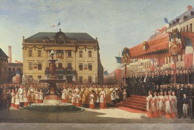 1864、1864年にルーベのリス川の水域の就任式 作： Emile Defrenne