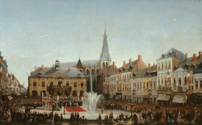 1863年、1864年にトゥルコアンのLysの水の就任式 作： Emile Defrenne