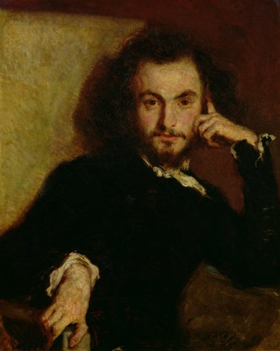 シャルル・ボードレールの肖像（1821-67）1844（キャンバスに油彩） 作： Emile Deroy