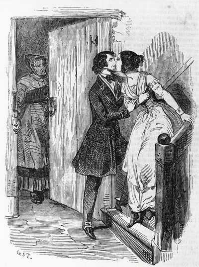 Emile Deschamps (1822-1893) による彫刻、Human Comedy と題された多巻コレクションからの Honore de Balzac (1799-1850) による小説、Eugenie Grandet のイラスト 作： Emile Deschamps