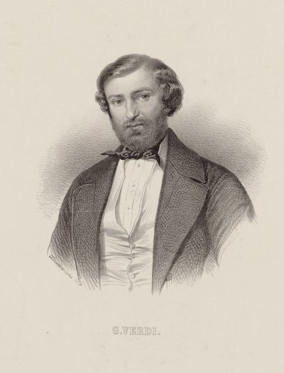 作曲家ジュゼッペ・ヴェルディの肖像 1813-1901 年、1860 年頃。 作： Emile Desmaisons
