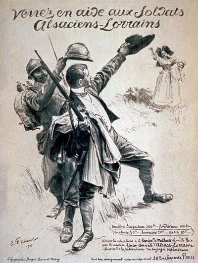 1916年、アルザスとロレーヌの兵士の助けを借りて 作： Emile Friant