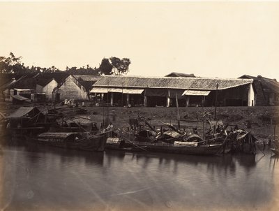 チャイニーズ シティ チョレン シート No. 2、サイゴン、コーチン、中国、1866 年のビュー。 作： Emile Gsell