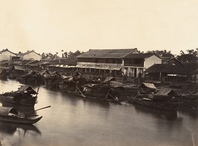 チャイニーズ シティ チョレン シート No. 3、サイゴン、コーチン、中国、1866 年のビュー。 作： Emile Gsell