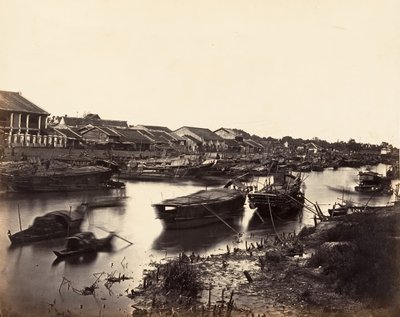 チャイニーズ シティ チョレン シート No. 5、サイゴン、コーチン、中国、1866 年のビュー。 作： Emile Gsell