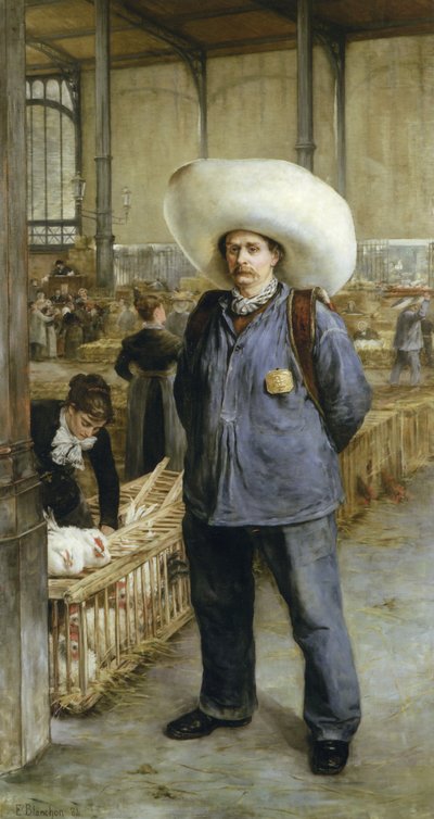 レ・アールの市場でのポーター 作： Emile Henri Blanchon